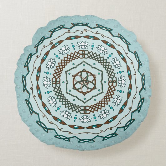 ロータス織り円枕 ラウンドクッション (正面)