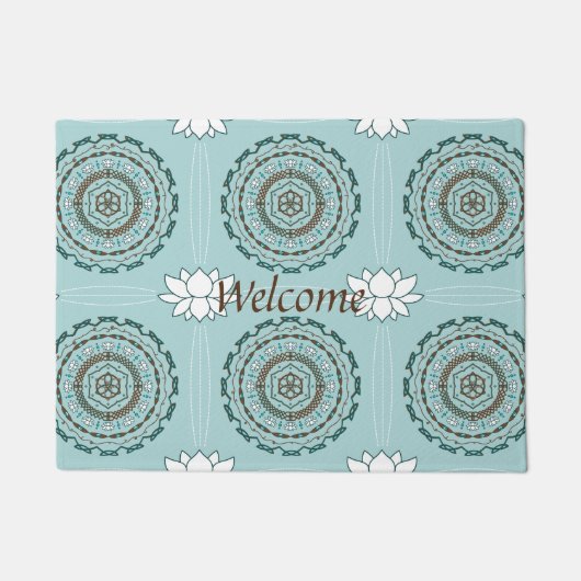 ロータス織り模様 ドアマット (正面)