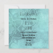 ロータス背景のヨガポーズパーティー 招待状 (裏面)