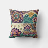 ロータス調和枕 – Bohoサマーホームアクセント クッション (裏面)