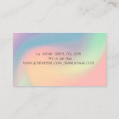 ロータス金ゴールドストライプホログラフィックインクカラフルヨガ 名刺 (裏面)