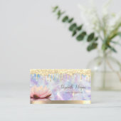 ロータス金ゴールドドリップクール、ホログラフィックヨガ 名刺 (スタンド正面)