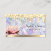 ロータス金ゴールドドリップクール、ホログラフィックヨガ 名刺 (正面)