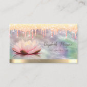 ロータス金ゴールドドリップ、ホログラフィックパールヨガ 名刺 (正面)