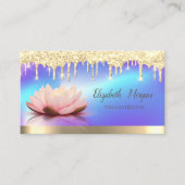 ロータス金ゴールドドリップ、ホログラフィックヨガインストラクター 名刺 (正面)