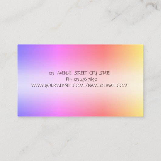 ロータス金ゴールドフラワーストライプヨガインストラクター 名刺 (裏面)