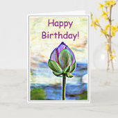 ロータス開花 カード (黄色い花)