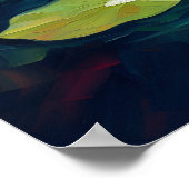 ロータス開花:抽象芸術フローラアート ポスター (角)