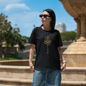 ロータス&パーソナライズされたオムヨガミニマルデザイン Tシャツ