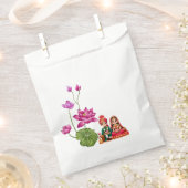 ロータス、新郎新婦写真 フェイバーバッグ (クリップ留めされた状態)