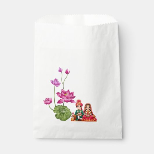 ロータス、新郎新婦写真 フェイバーバッグ (正面)