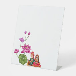 ロータス、新郎新婦写真 台座サイン