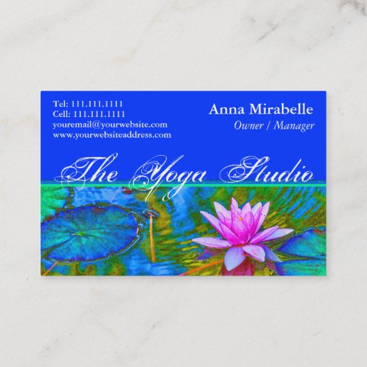 ロータス《植物》スイレンヨガスタジオスパ美しいサロン 名刺 (裏面)
