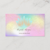 ロータス、金ゴールド紙吹雪ヨガインストラクターロータス 名刺 (正面)