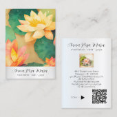 *~* ロータス 4 アート   PHOTO 自然 花 QR AP67 名刺 (正面/裏面)