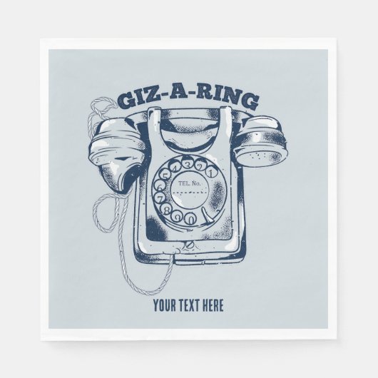 ロータリダイヤル電話（青） スタンダードランチョンナプキン (正面)
