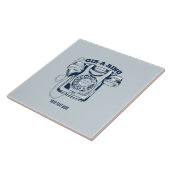 ロータリダイヤル電話（青） タイル (側面)