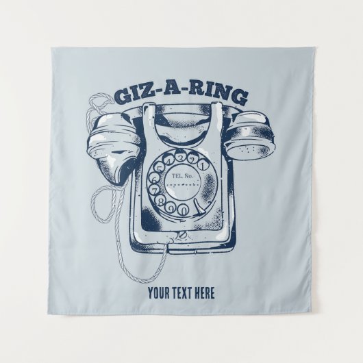 ロータリダイヤル電話（青） タペストリー (正面)