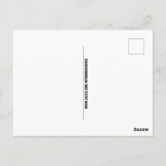 ロータリー電話はがきに恋をするレトロカップル ポストカード (裏面)