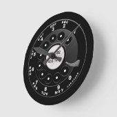 ロータリー電話ダイヤル ラウンド壁時計 (傾斜)