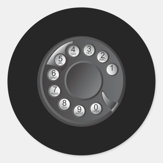 ロータリー電話ハロウィンダイヤル電話 ラウンドシール (正面)