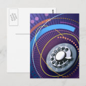 ロータリー電話抽象デザイン ポストカード (正面/裏面)