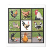 ローターと鶏のモザイク写真 ノートパッド (正面)