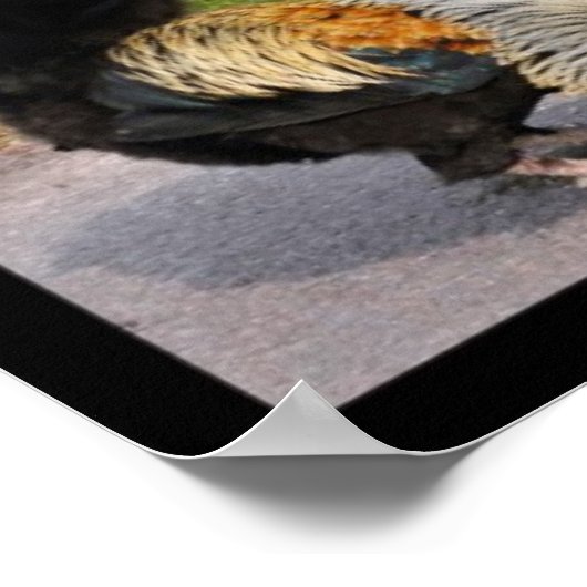 ローターと鶏のモザイク写真 ポスター (角)