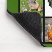 ローターと鶏のモザイク写真 マウスパッド (コーナー)