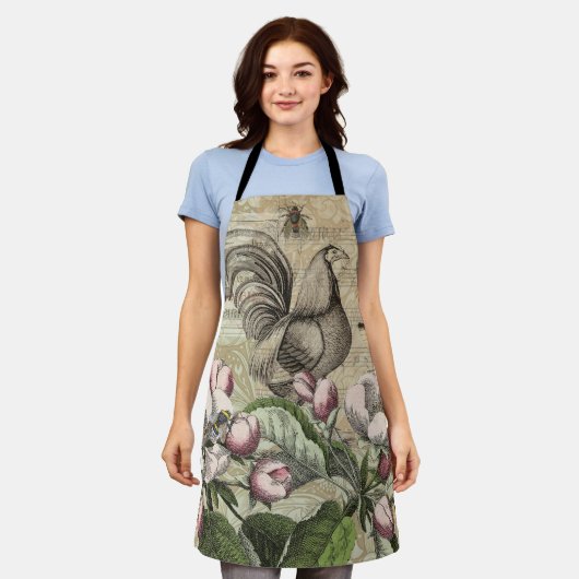 ローターガーデンフラワーバタフライアート エプロン (着用した状態)