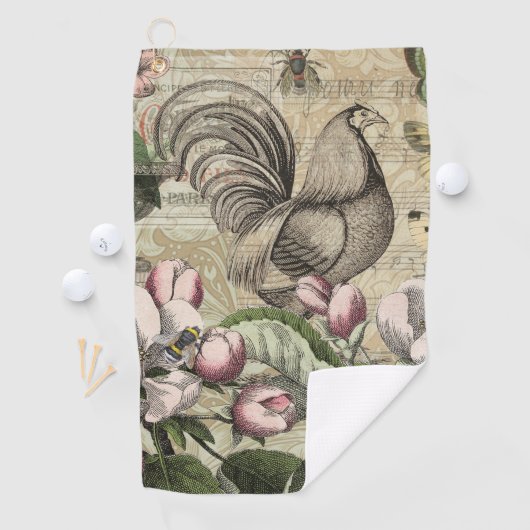 ローターガーデンフラワーバタフライアート ゴルフタオル (インサイチュ)