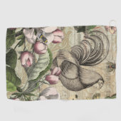 ローターガーデンフラワーバタフライアート ゴルフタオル (横)