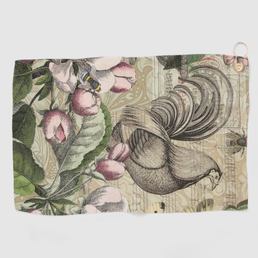 ローターガーデンフラワーバタフライアート ゴルフタオル (横)