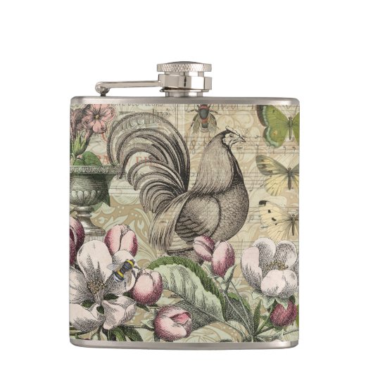 ローターガーデンフラワーバタフライアート フラスク (正面)