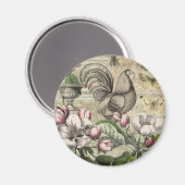 ローターガーデンフラワーバタフライアート マグネット (正面/裏面)