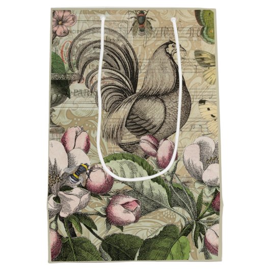 ローターガーデンフラワーバタフライアート ミディアムペーパーバッグ (裏面)