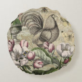 ローターガーデンフラワーバタフライアート ラウンドクッション (裏面)