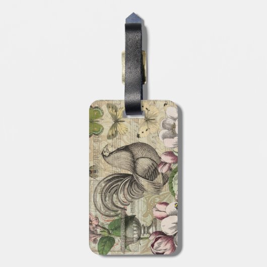 ローターガーデンフラワーバタフライアート ラゲッジタグ (裏面縦)