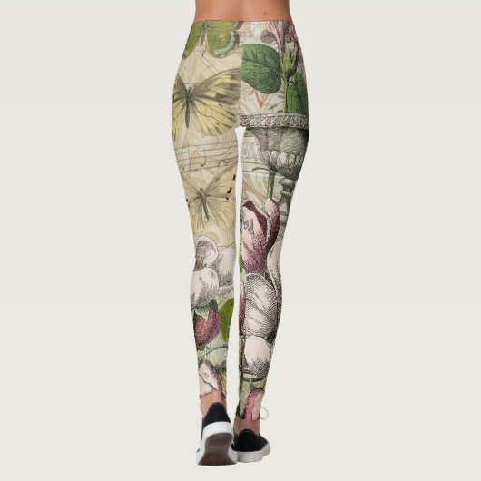 ローターガーデンフラワーバタフライアート レギンス (裏面)