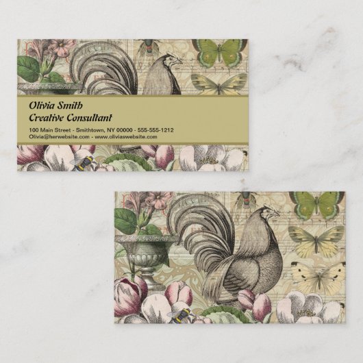 ローターガーデンフラワーバタフライアート 名刺 (正面/裏面)