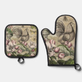 ローターガーデンフラワーバタフライアート 鍋つかみ&鍋敷きセット (正面)