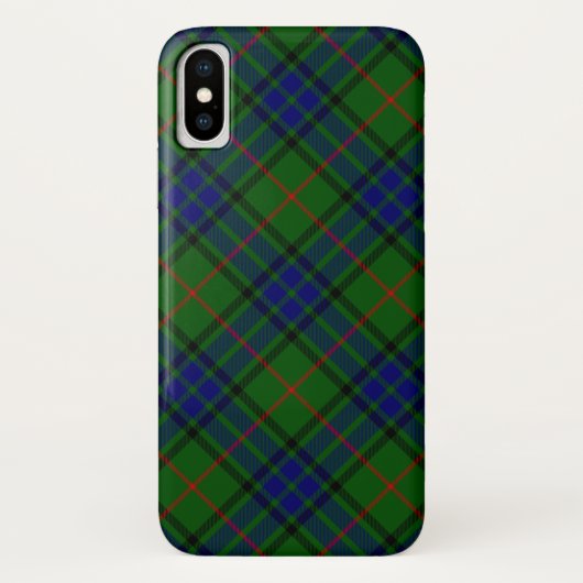 ローダーのタータン 青緑の格子縞 Case-Mate iPhoneケース (裏面)
