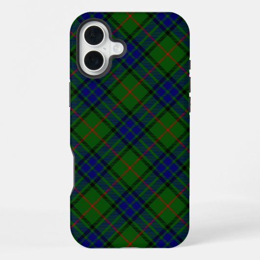 ローダー タータン ブルー グリーン プリント iPhoneケース (裏面)