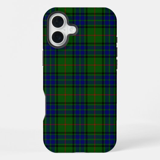 ローダー タータン ブルー グリーン プリント iPhoneケース (裏面)