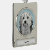 ローチェン絵画ズ – かわいいオリジナルドッグアートシルバーPl シルバープレートバナーオーナメント (右)