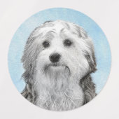 ローチェン絵画ズ – かわいいオリジナルドッグアート ラベル (デザイン2)