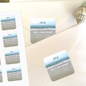 ローチドモノグラム差出人住所封筒用シール スクエアシール