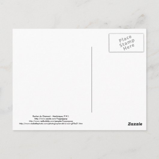 ローチャーデュディアマン1 – マルティニーク, F.W.I. ポストカード (裏面)