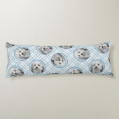 ローチ絵を描ェンのシルバーとクリームオリジナルドッグアート ボディピロー (裏面)