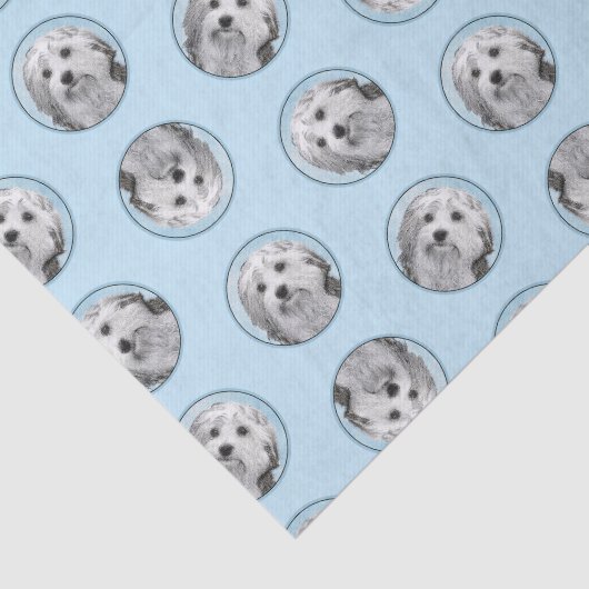 ローチ絵を描ェンのシルバーとクリームオリジナルドッグアート 薄葉紙 (詳細)